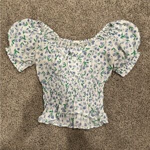 Sienna Sky Blue and Green Floral Top